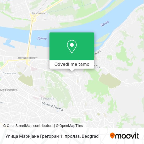 Улица Маријане Грегоран 1. пролаз mapa