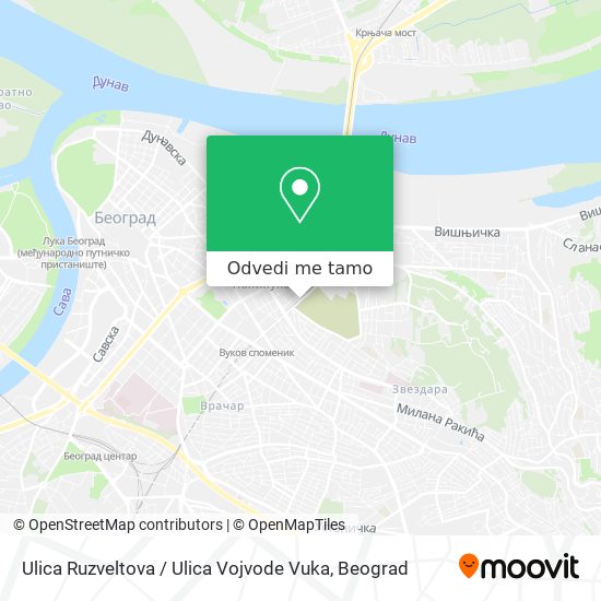 Ulica Ruzveltova / Ulica Vojvode Vuka mapa