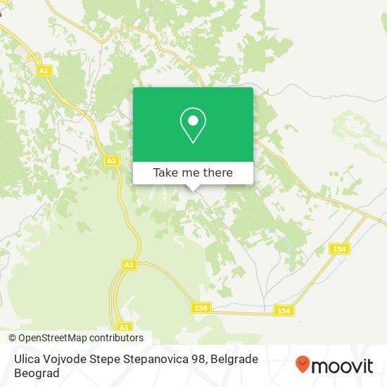 Ulica Vojvode Stepe Stepanovica 98 mapa