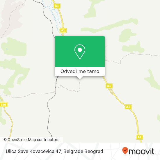 Ulica Save Kovacevica 47 mapa