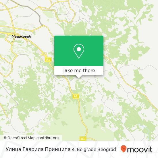 Улица Гаврила Принципа 4 mapa