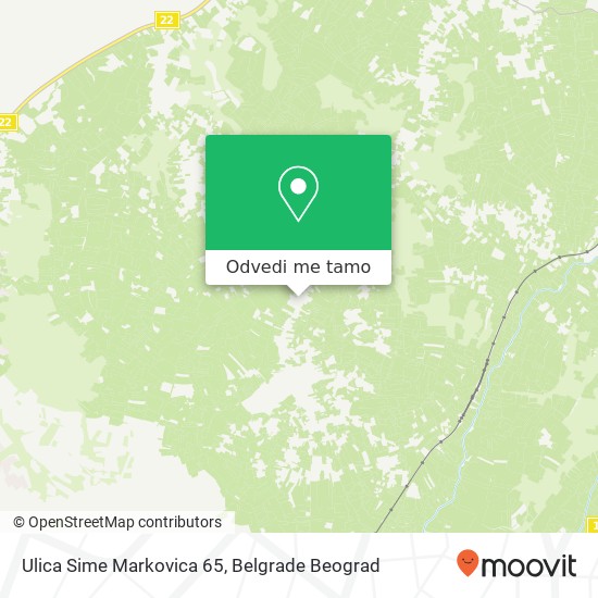 Ulica Sime Markovica 65 mapa