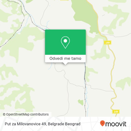 Put za Milovanovice 49 mapa