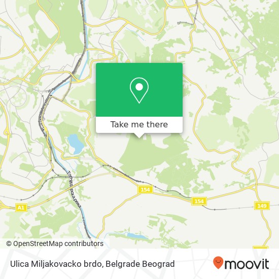 Ulica Miljakovacko brdo mapa