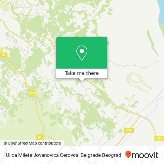 Ulica Milete Jovanovica Cerovca mapa