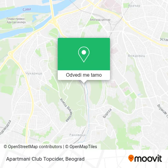 Apartmani Club Topcider mapa