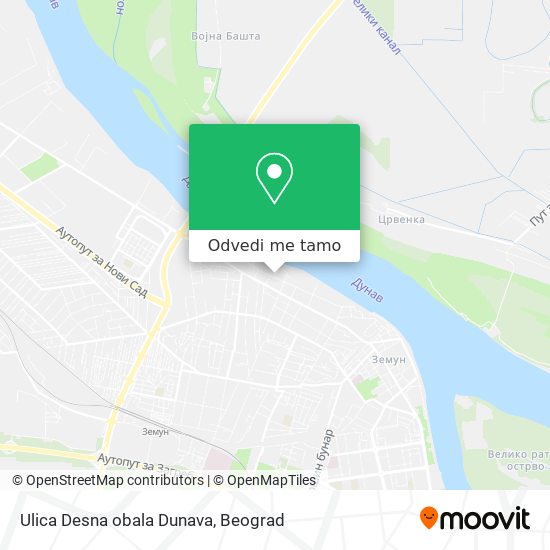 Ulica Desna obala Dunava mapa