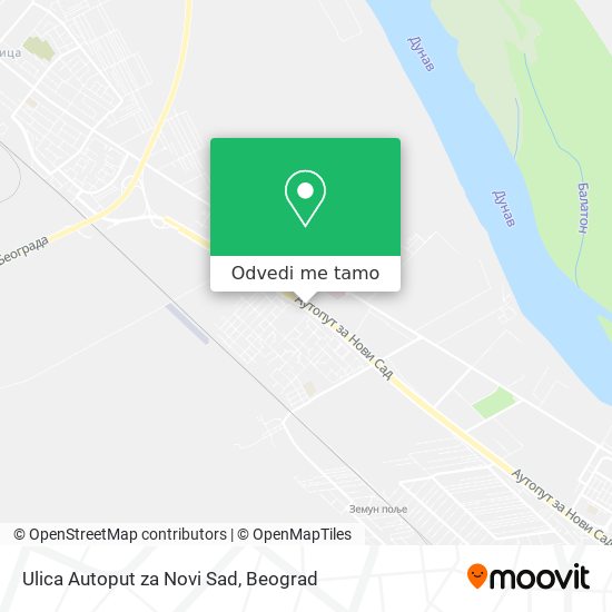 Ulica Autoput za Novi Sad mapa