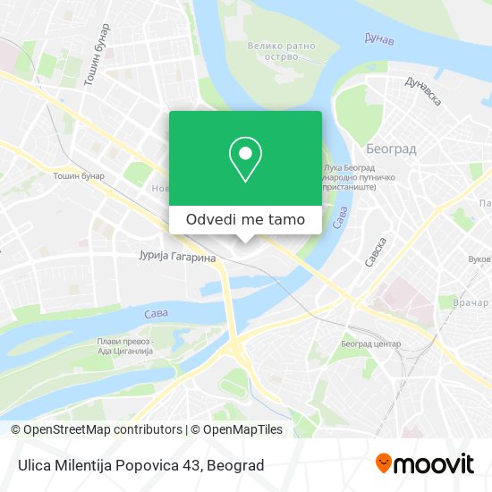 Ulica Milentija Popovica 43 mapa