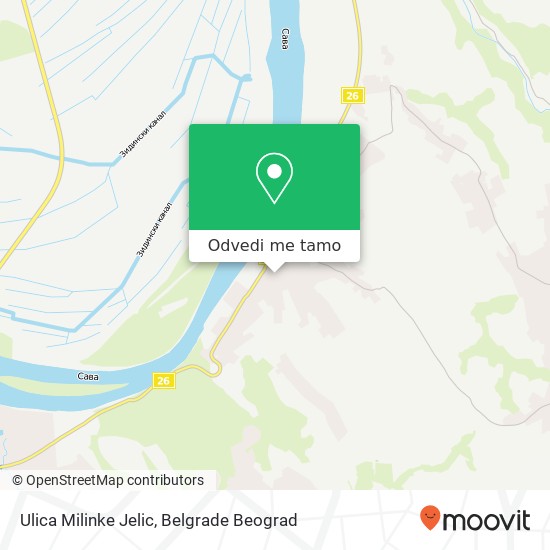 Ulica Milinke Jelic mapa