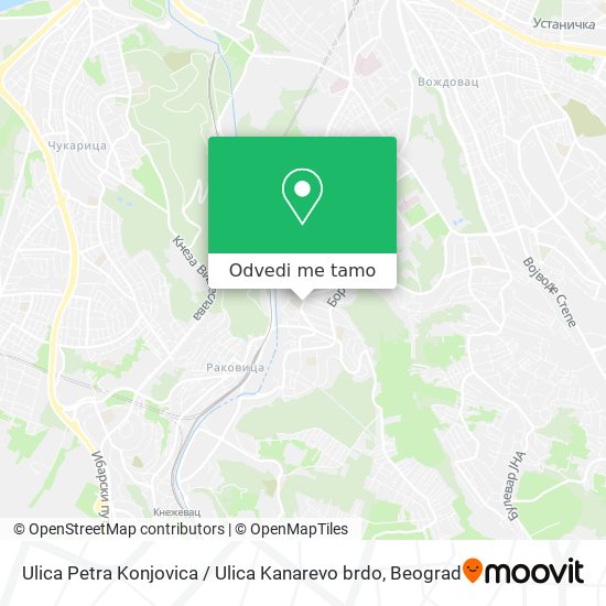 Ulica Petra Konjovica / Ulica Kanarevo brdo mapa