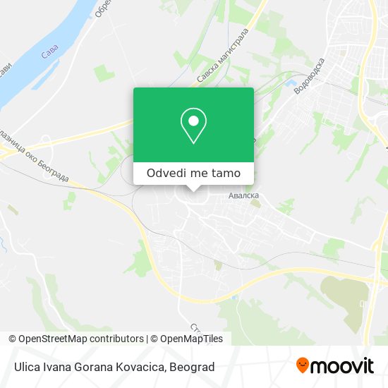 Ulica Ivana Gorana Kovacica mapa