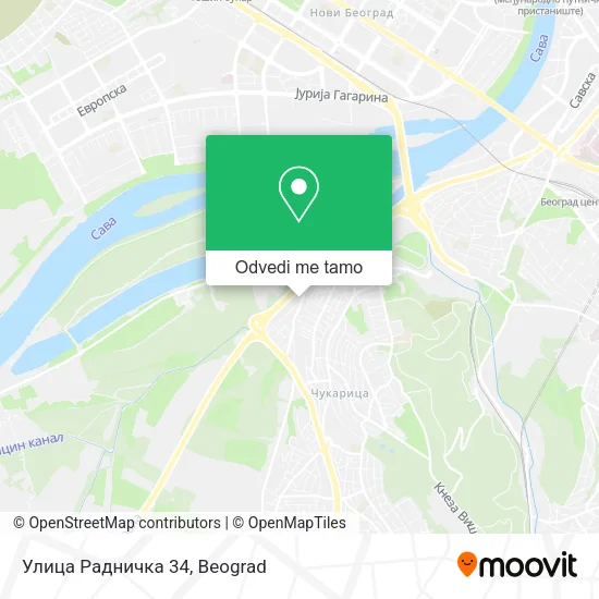 Улица Радничка 34 mapa