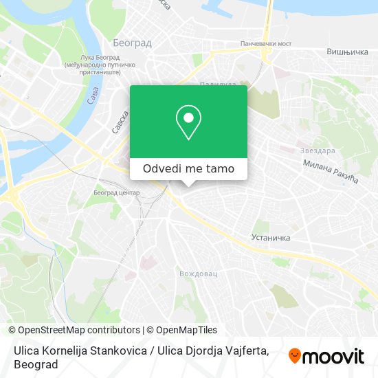 Ulica Kornelija Stankovica / Ulica Djordja Vajferta mapa
