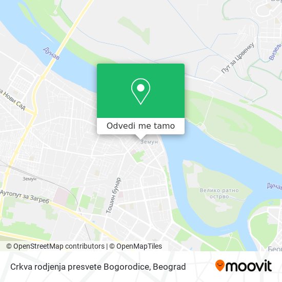 Crkva rodjenja presvete Bogorodice mapa