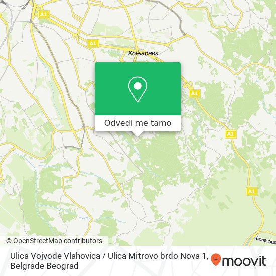 Ulica Vojvode Vlahovica / Ulica Mitrovo brdo Nova 1 mapa