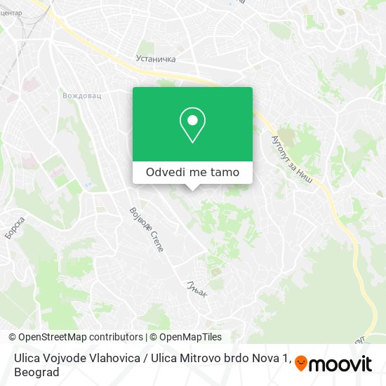 Ulica Vojvode Vlahovica / Ulica Mitrovo brdo Nova 1 mapa