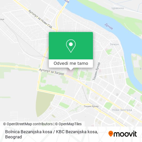 Bolnica Bezanijska kosa / KBC Bezanijska kosa mapa