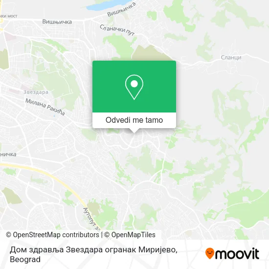 Дом здравља Звездара огранак Миријево mapa
