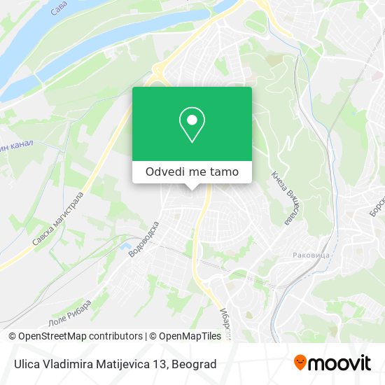 Ulica Vladimira Matijevica 13 mapa