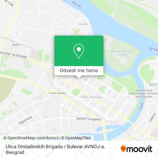 Ulica Omladinskih Brigada / Bulevar AVNOJ-a mapa