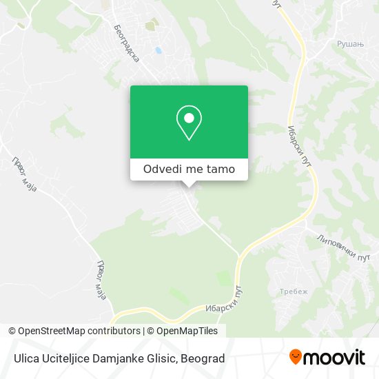 Ulica Uciteljice Damjanke Glisic mapa