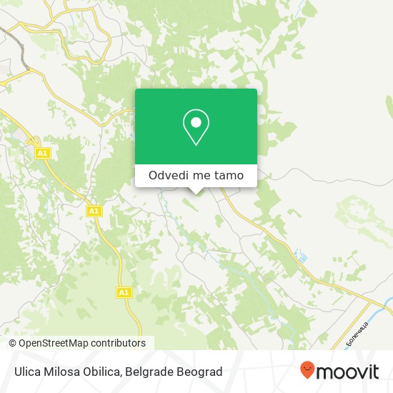 Ulica Milosa Obilica mapa