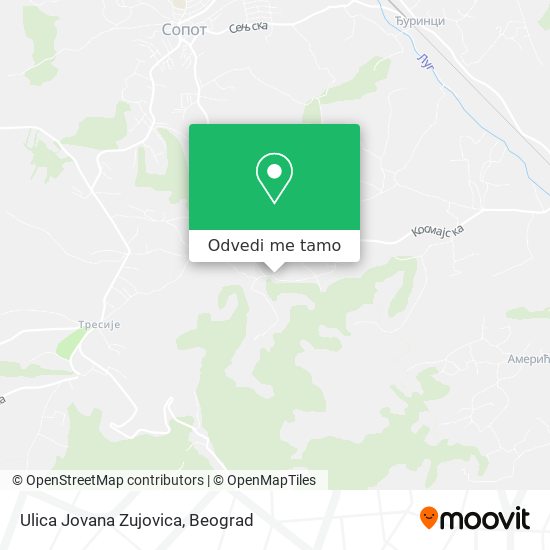 Ulica Jovana Zujovica mapa