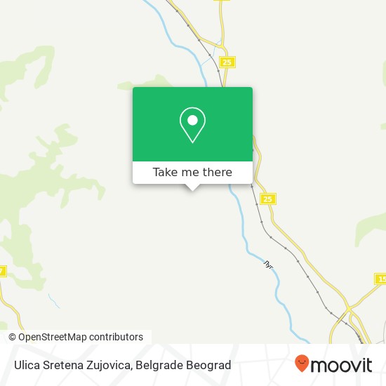 Ulica Sretena Zujovica mapa