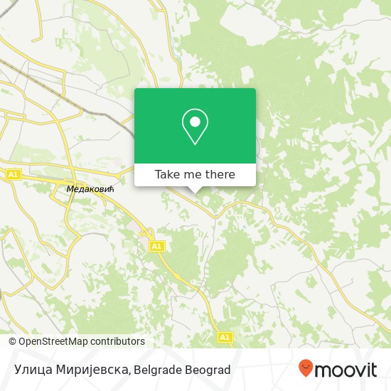 Улица Миријевска mapa