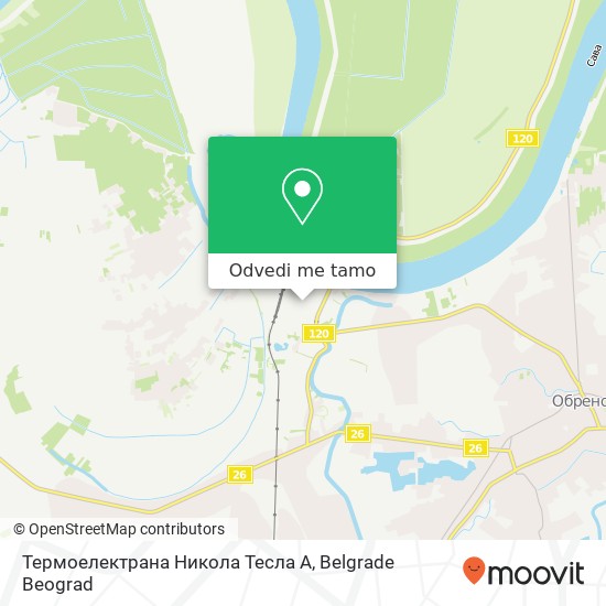 Термоелектрана Никола Тесла А mapa