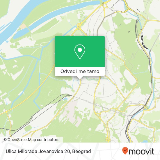 Ulica Milorada Jovanovica 20 mapa