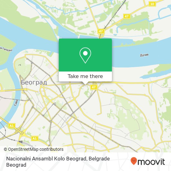 Nacionalni Ansambl Kolo Beograd mapa