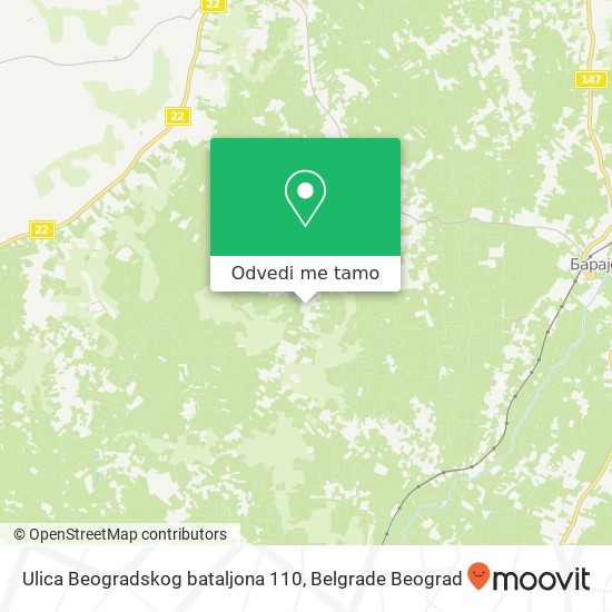 Ulica Beogradskog bataljona 110 mapa