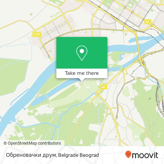 Обреновачки друм mapa