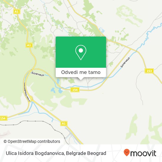 Ulica Isidora Bogdanovica mapa