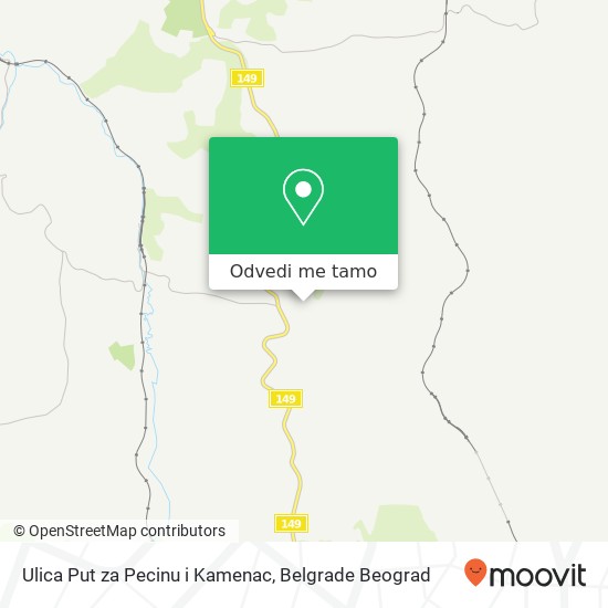 Ulica Put za Pecinu i Kamenac mapa