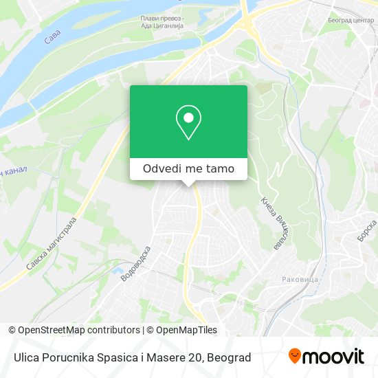 Ulica Porucnika Spasica i Masere 20 mapa