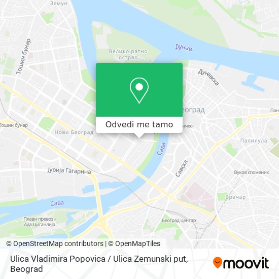 Ulica Vladimira Popovica / Ulica Zemunski put mapa