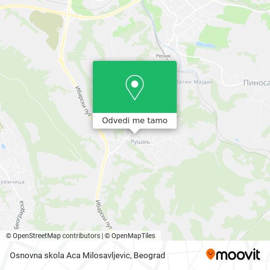 Osnovna skola Aca Milosavljevic mapa