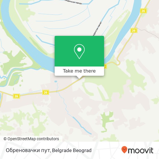 Обреновачки пут mapa