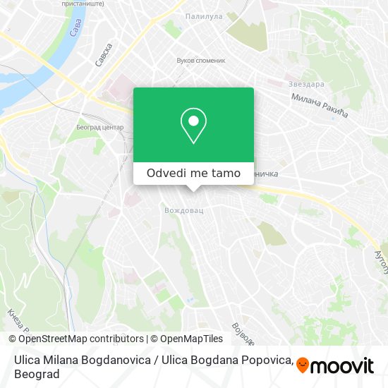 Ulica Milana Bogdanovica / Ulica Bogdana Popovica mapa