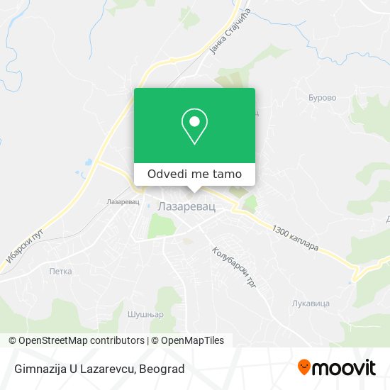 Gimnazija U Lazarevcu mapa