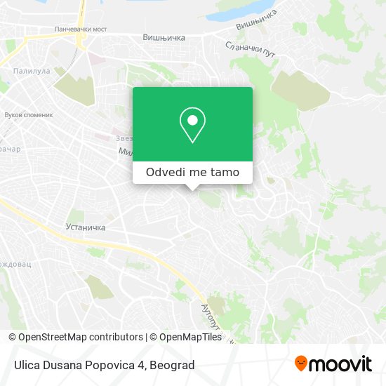 Ulica Dusana Popovica 4 mapa