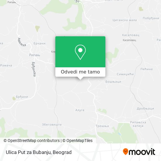 Ulica Put za Bubanju mapa