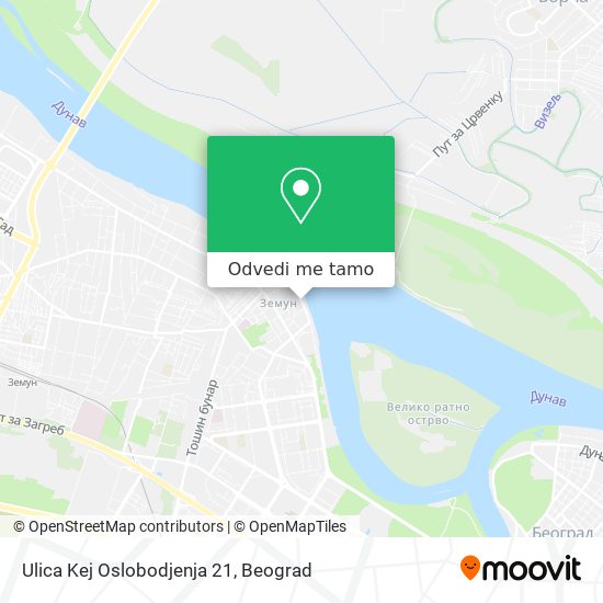 Ulica Kej Oslobodjenja 21 mapa