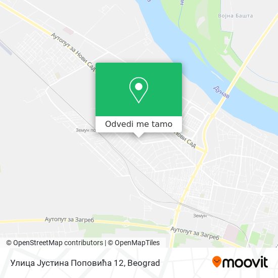 Улица Јустина Поповића 12 mapa