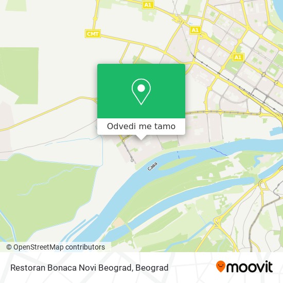 Restoran Bonaca Novi Beograd mapa