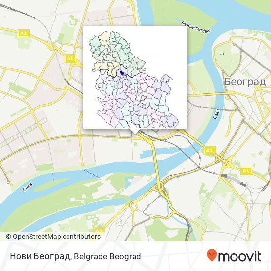 Нови Београд mapa