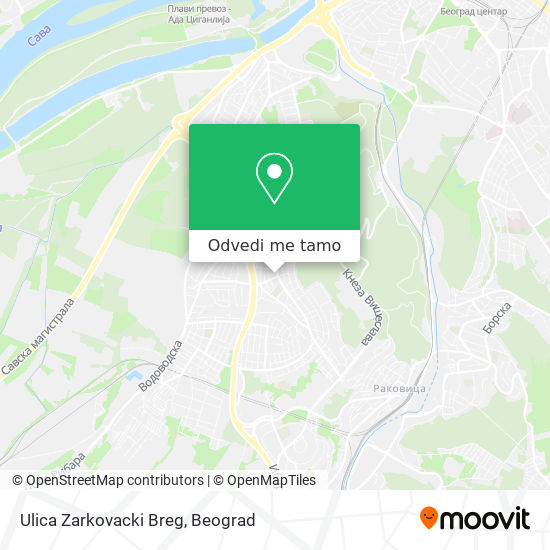 Ulica Zarkovacki Breg mapa